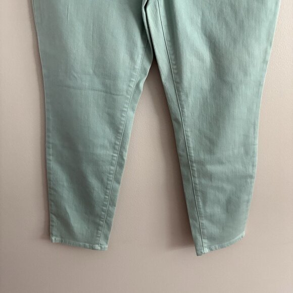 Talbots Petite Women 12P Mint Green Denim Cotton Blend Stretch Slim Ankle Jean - Picture 3 of 10